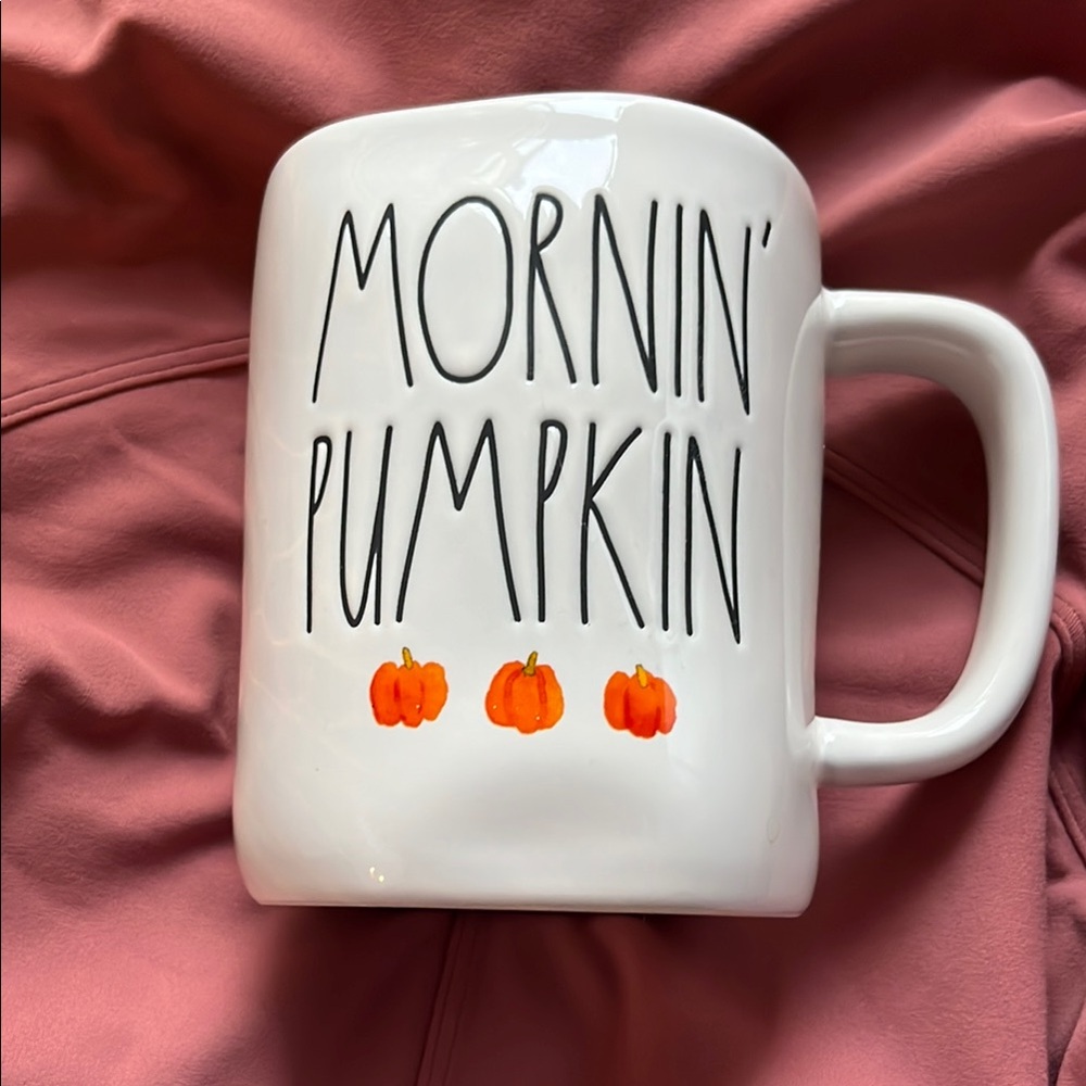 Rae Dunn White and Orange Pumpkin Mug